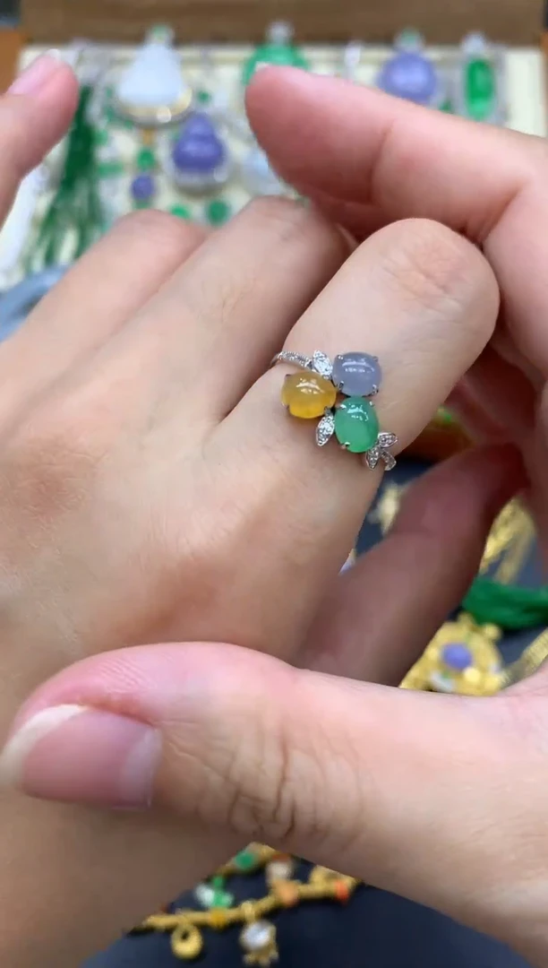 翡翠戒指18K金镶嵌117-中国好珍宝