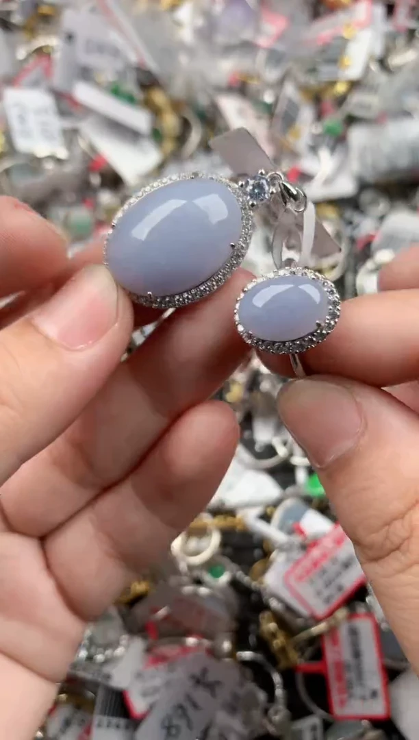 银S925镶嵌戒指翡翠555   4