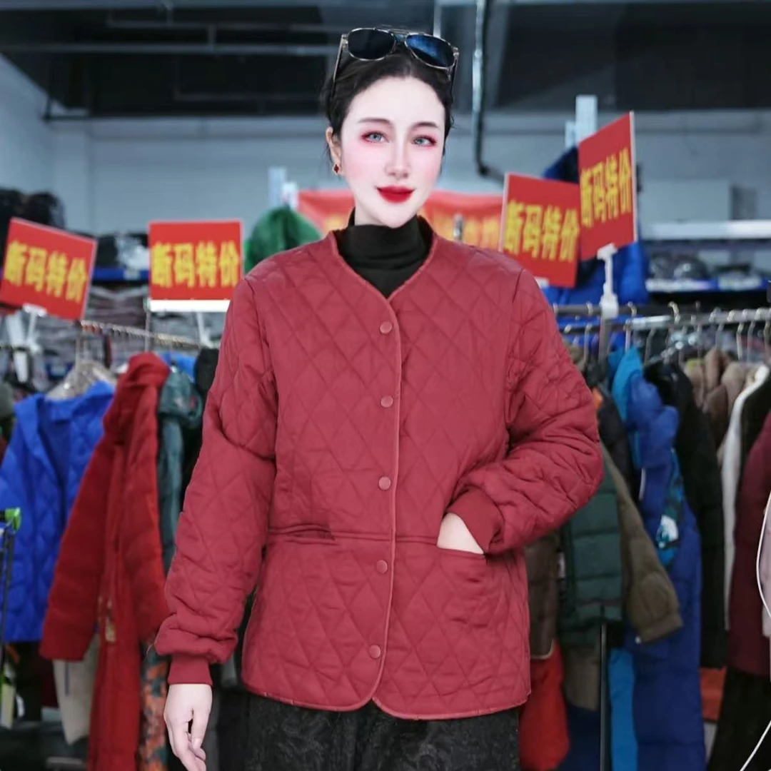 YJ01加绒棉衣洋气棉袄宽松显瘦短款加绒保暖2024冬季新款外套女