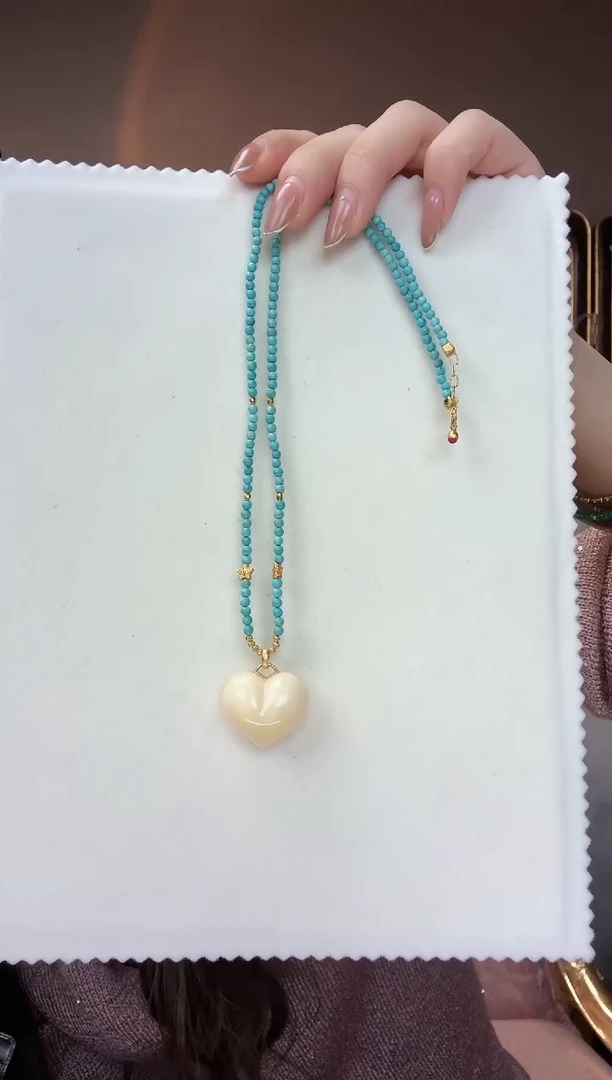 未镶嵌颈饰蜜蜡蜜蜡屁桃爱心吊坠