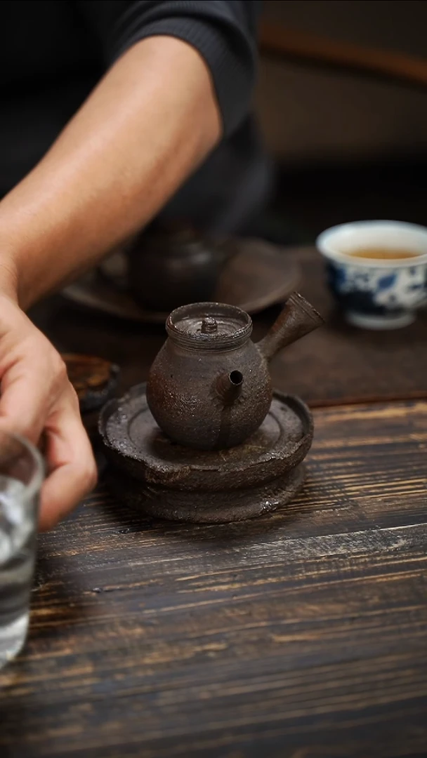 全手工制作  南蛮 侧把壶