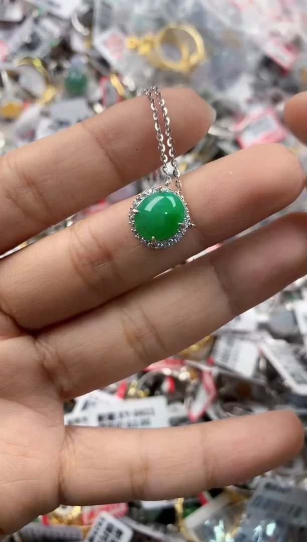 银S925镶嵌戒指翡翠8888----8