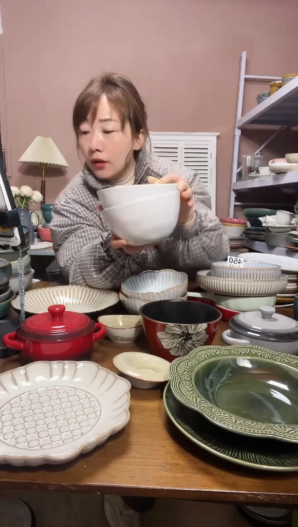 陶瓷微瑕（2个装）白色锤纹面碗