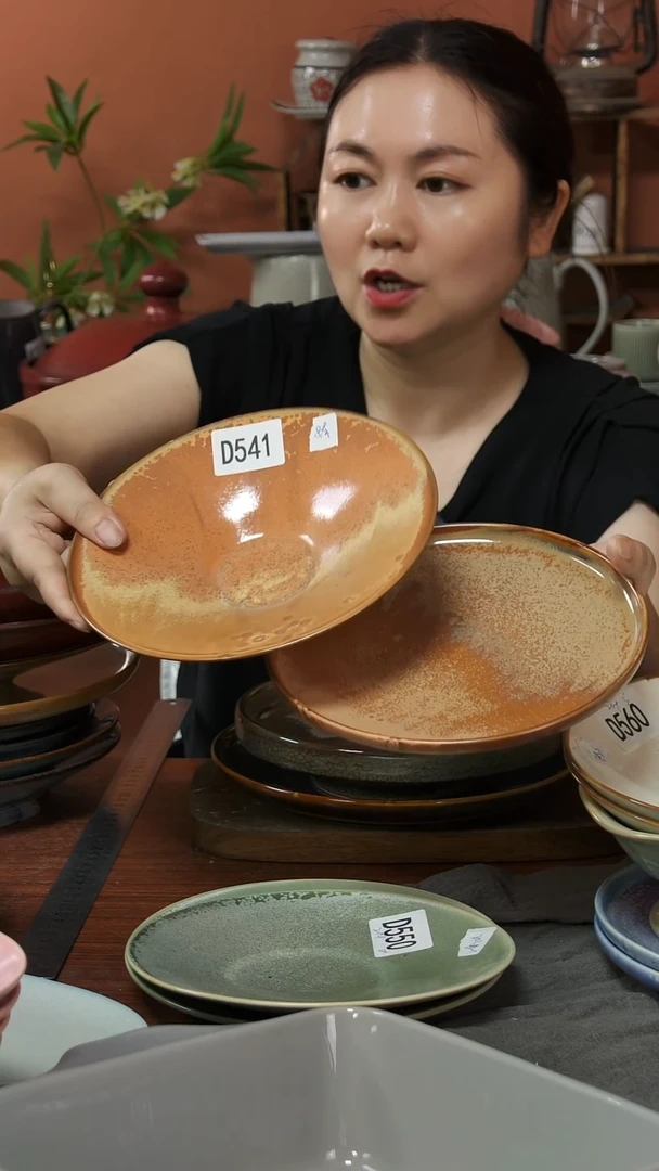 碗D541陶瓷盘子2件套瑕疵