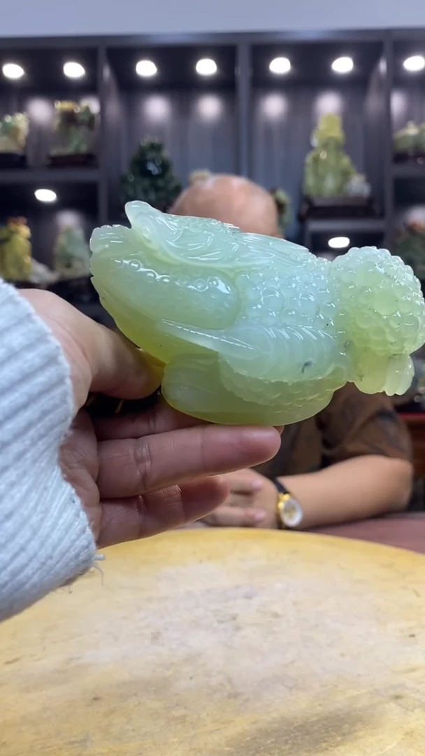 玉街***… 玉岫岩料手工雕刻装饰摆件居家送礼一物一图手把