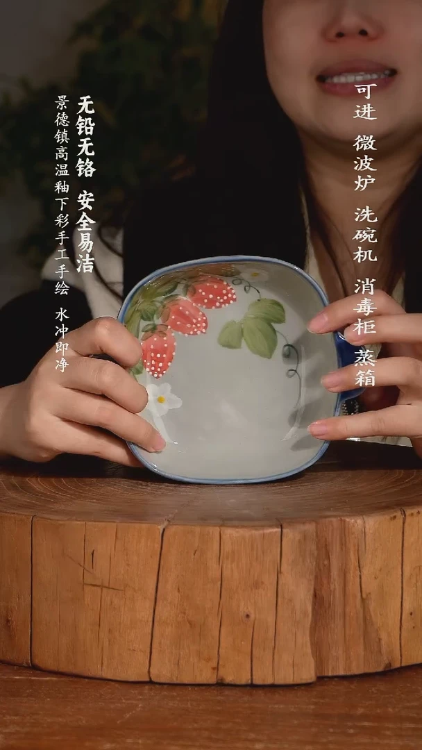 碗陶瓷景德镇高温瓷釉下彩手绘陶瓷