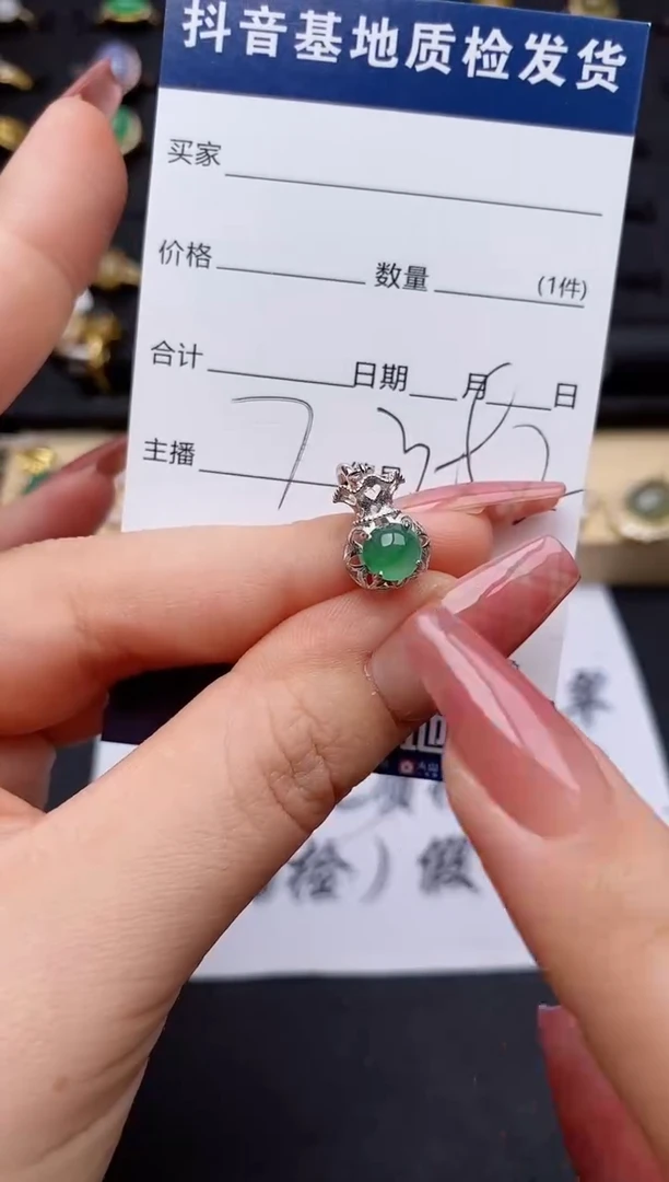 翡翠银S925镶嵌颈饰...........