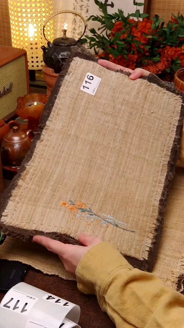 C**aCici手作刺子绣柿染壶垫杯116