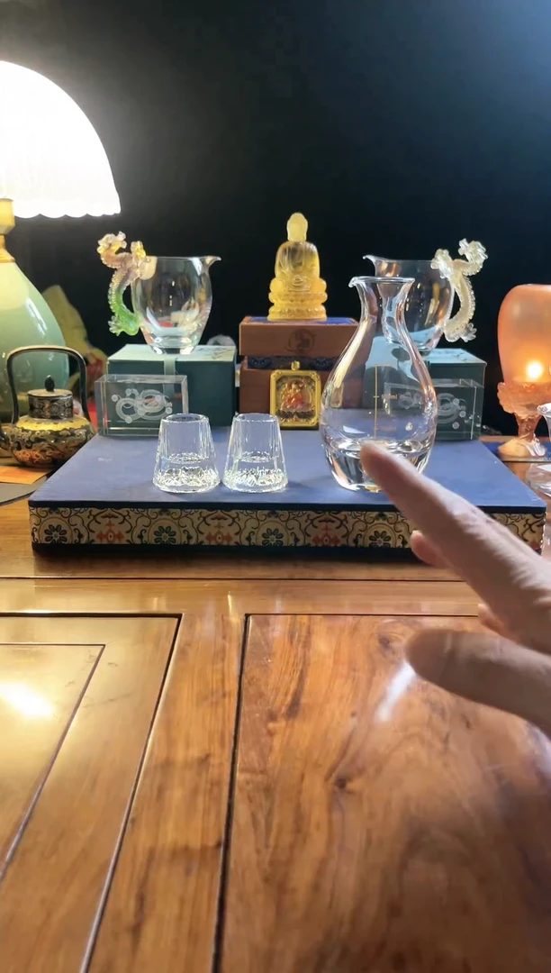 一壶两杯水晶白酒酒具