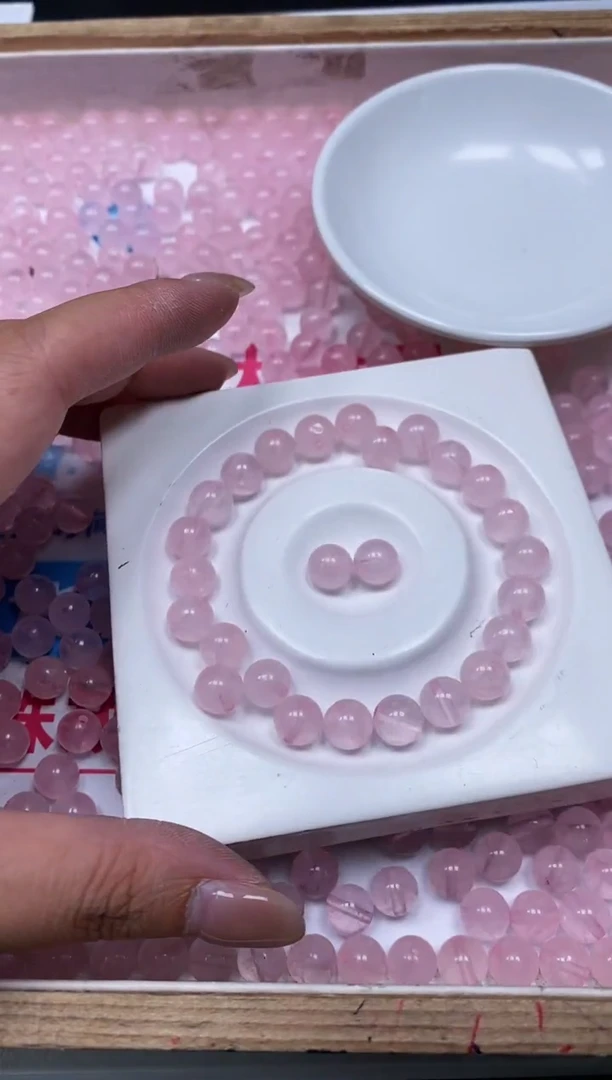 散珠未镶嵌水晶B391 粉水晶8mm30个15元