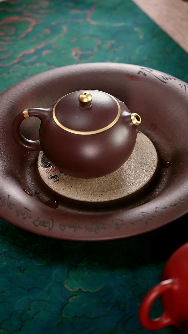 茶壶紫砂四号井茄皮紫泥描金最新款小西施