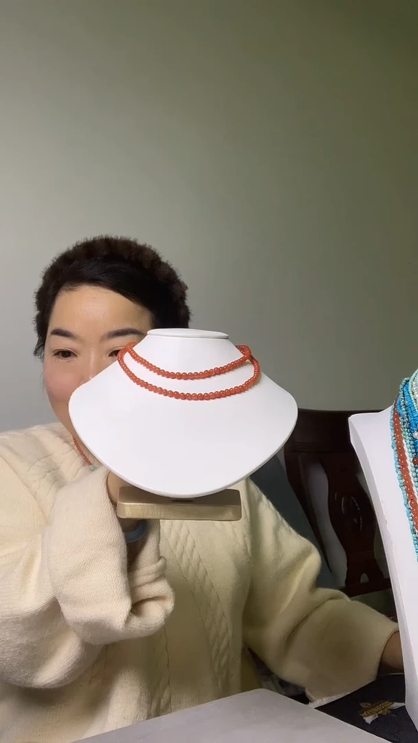 未镶嵌绿松石珠宝奇石4.8mm108多圈毛衣链