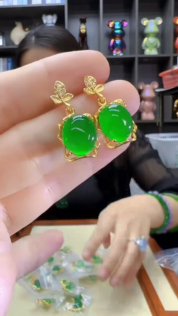 翡翠14K金镶嵌颈饰丹丹diy劲饰