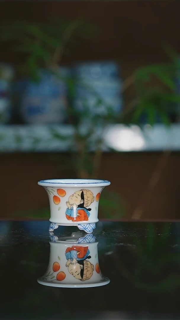 【闪购商品】手绘陶瓷内口5.3高4.5深