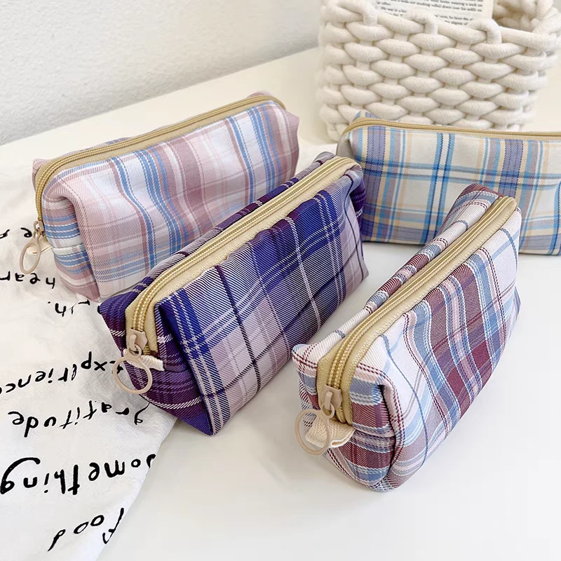 【粉丝福利】ins小清新格子笔袋 JK风格学生党-0225-0666