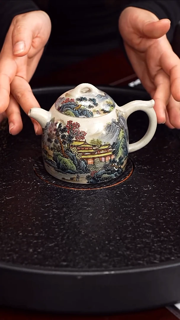 茶壶紫砂杨君保 秦权88  海蓝段 225毫升 配任瑞华画