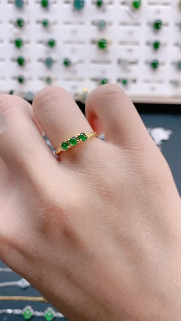 【闪购商品】翡翠戒指银S925镶嵌天然翡翠