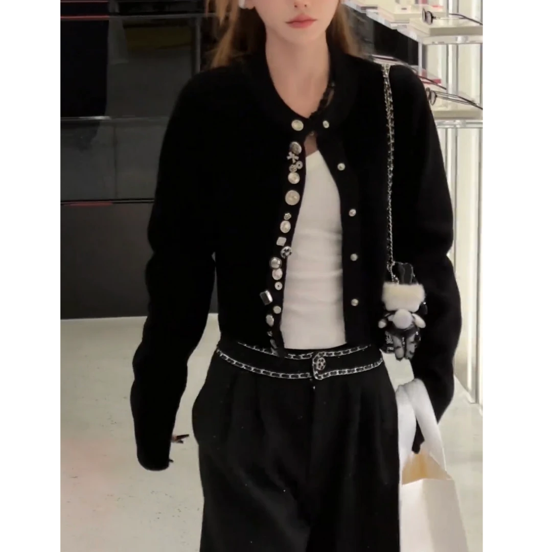 【蜜爷家】小香风重工纽扣开衫外套