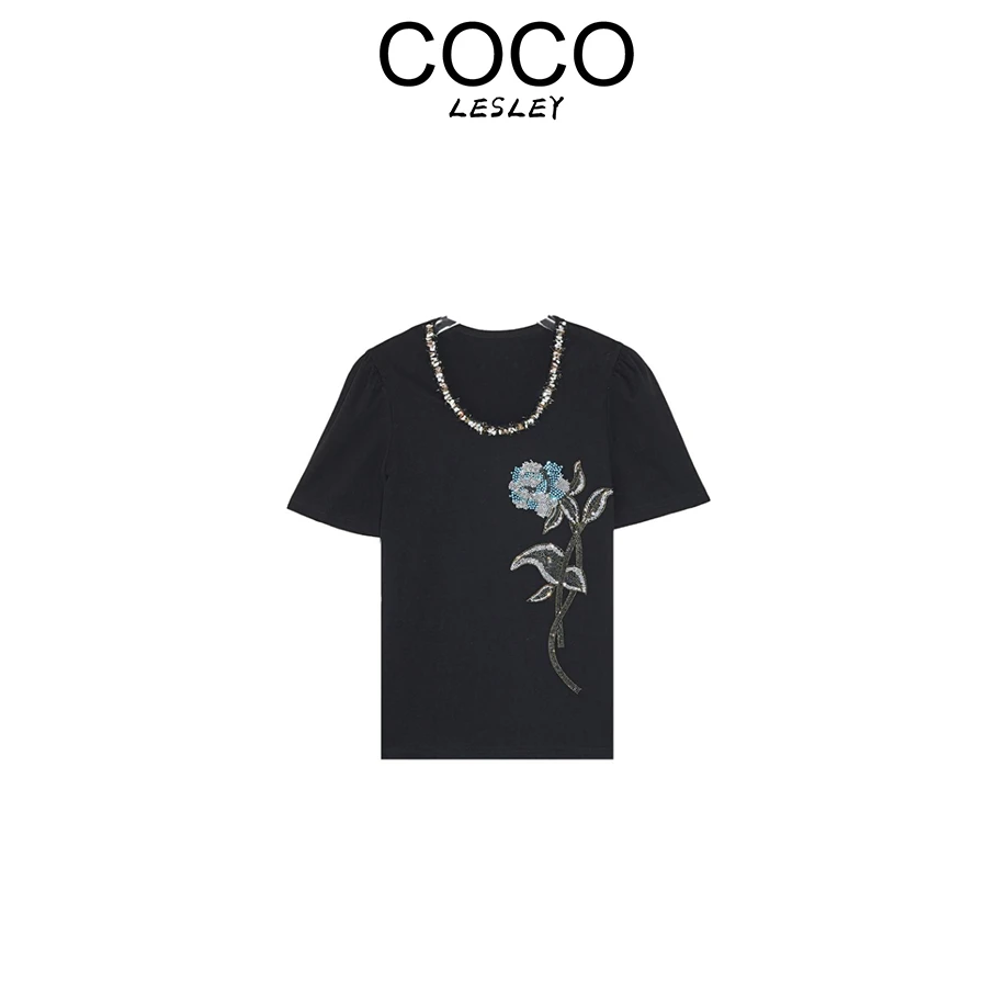 【COCO LESLEY】A68950新款洋气百搭休闲短袖