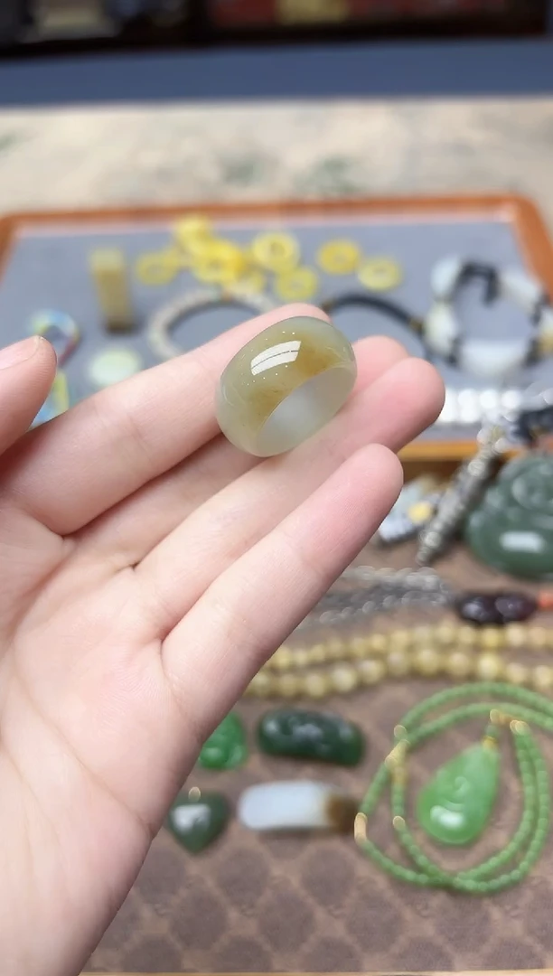 未镶嵌戒指和田玉和田玉戒指16#ZD