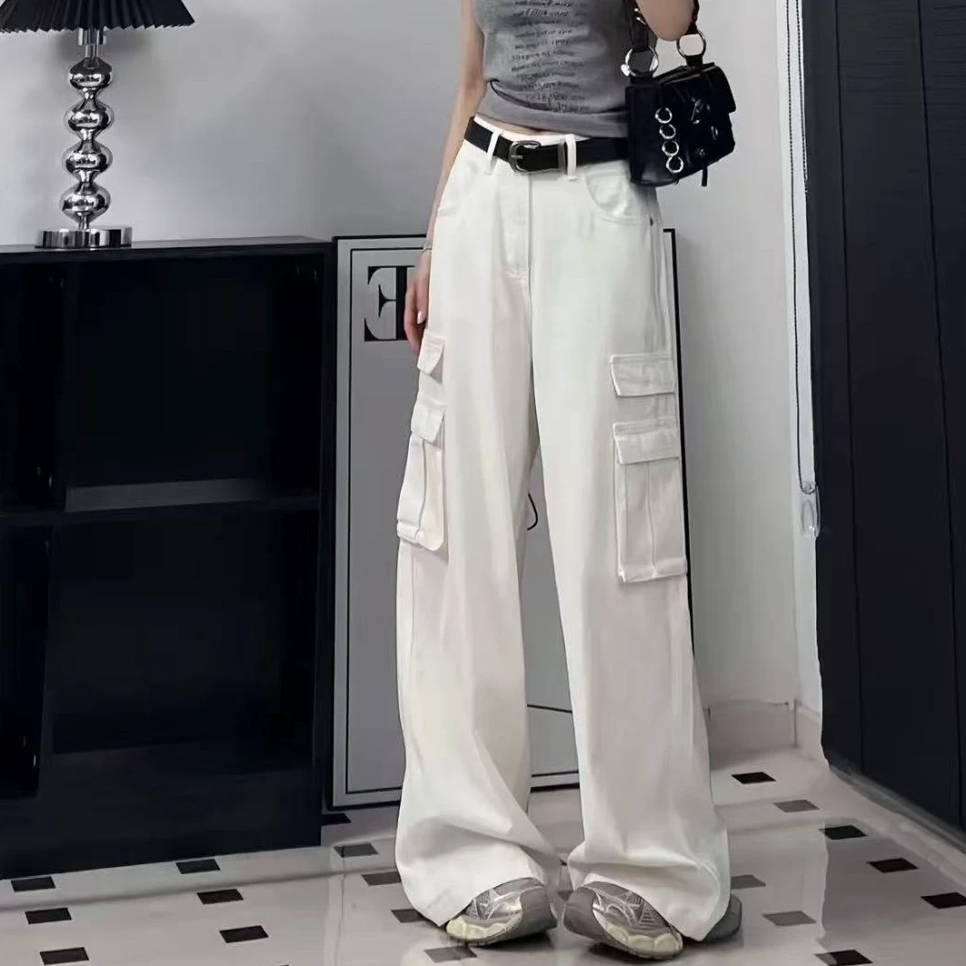 2024夏季新款显瘦直筒裤休闲工装裤时尚女裤百搭长裤子6222长103