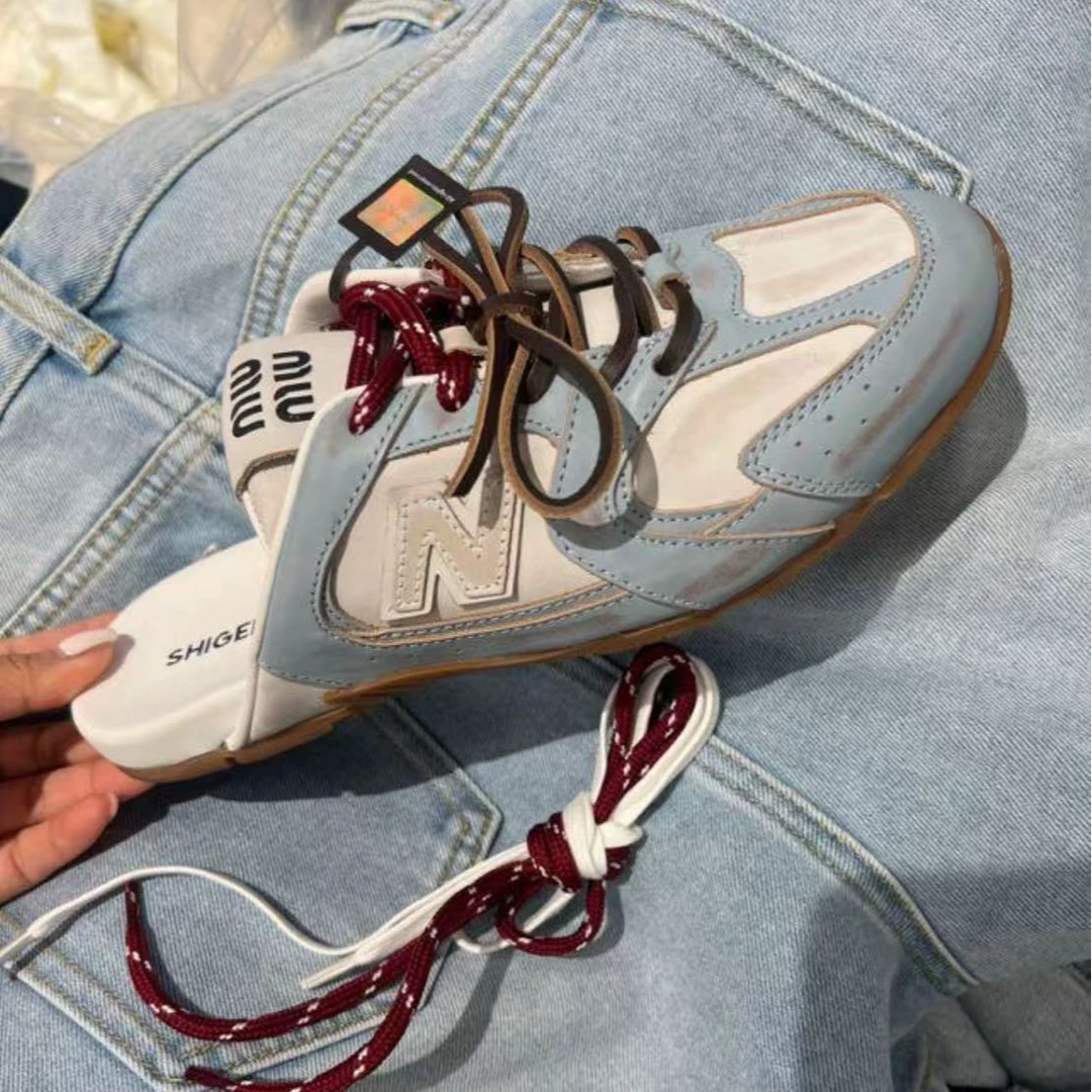 诗歌兰女鞋2025夏季新款真皮时尚韩版潮流平底休闲半拖0726-8