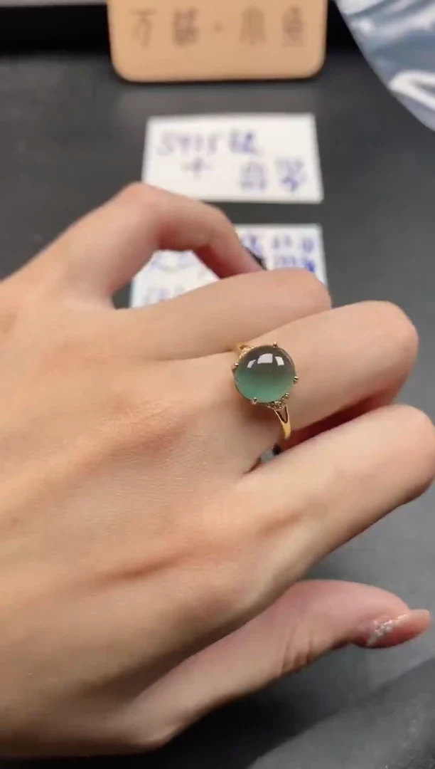 银S925镶嵌戒指翡翠51151