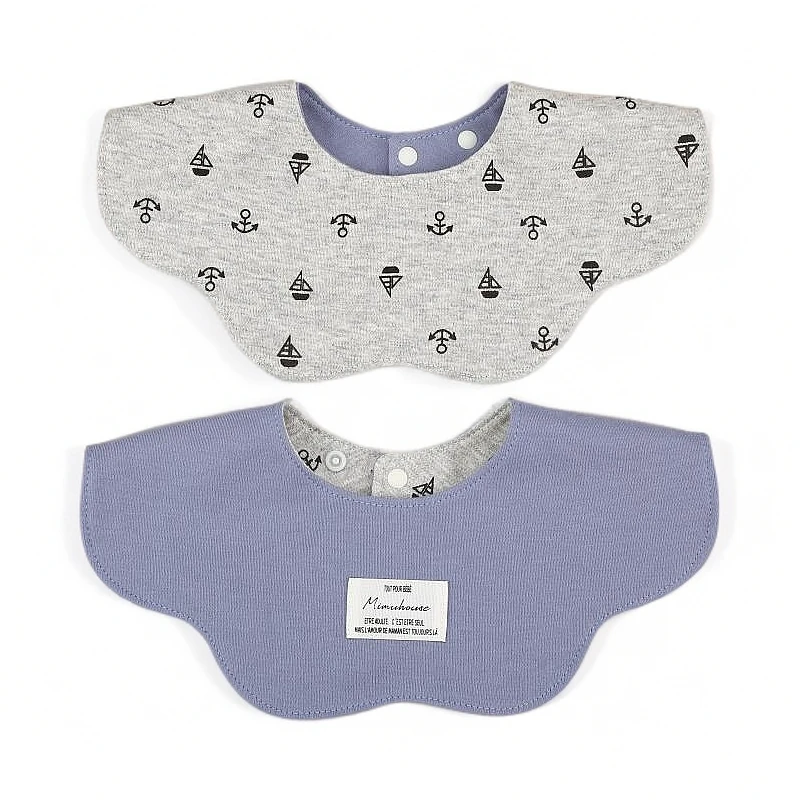 可爱风儿童围嘴婴儿口水巾A类纯棉双面洋气口水兜宝宝加大围兜