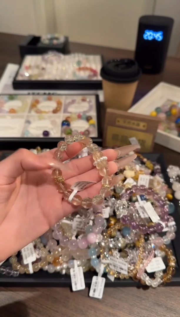 水晶手链合金黄水晶x1054