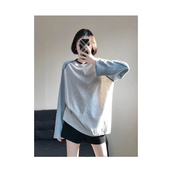 新款宽松休闲长袖女士T