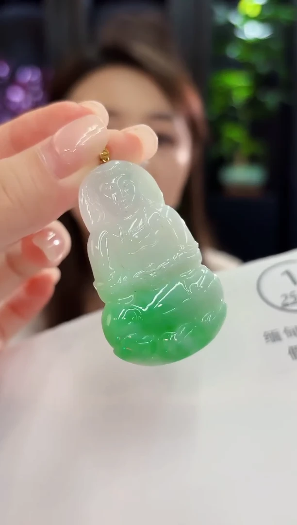 颈饰18K金镶嵌翡翠 缅料A货/支持复检/一件