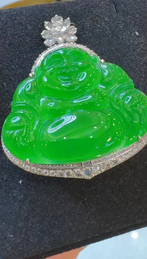 翡翠18K金镶嵌吊坠(不含链)多样性团购发一件