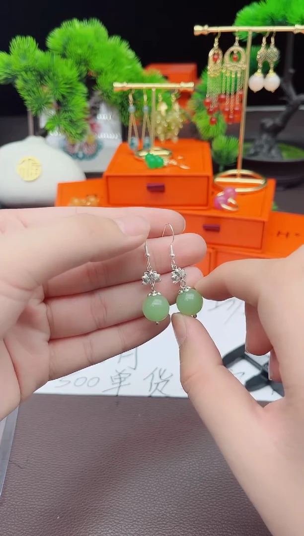 【闪购商品】玛瑙/玉髓耳钉银S925镶嵌427000