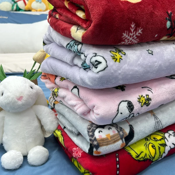 卡通法兰绒双面绒毛毯休闲午休空调沙发保暖床单铺盖两用150*200