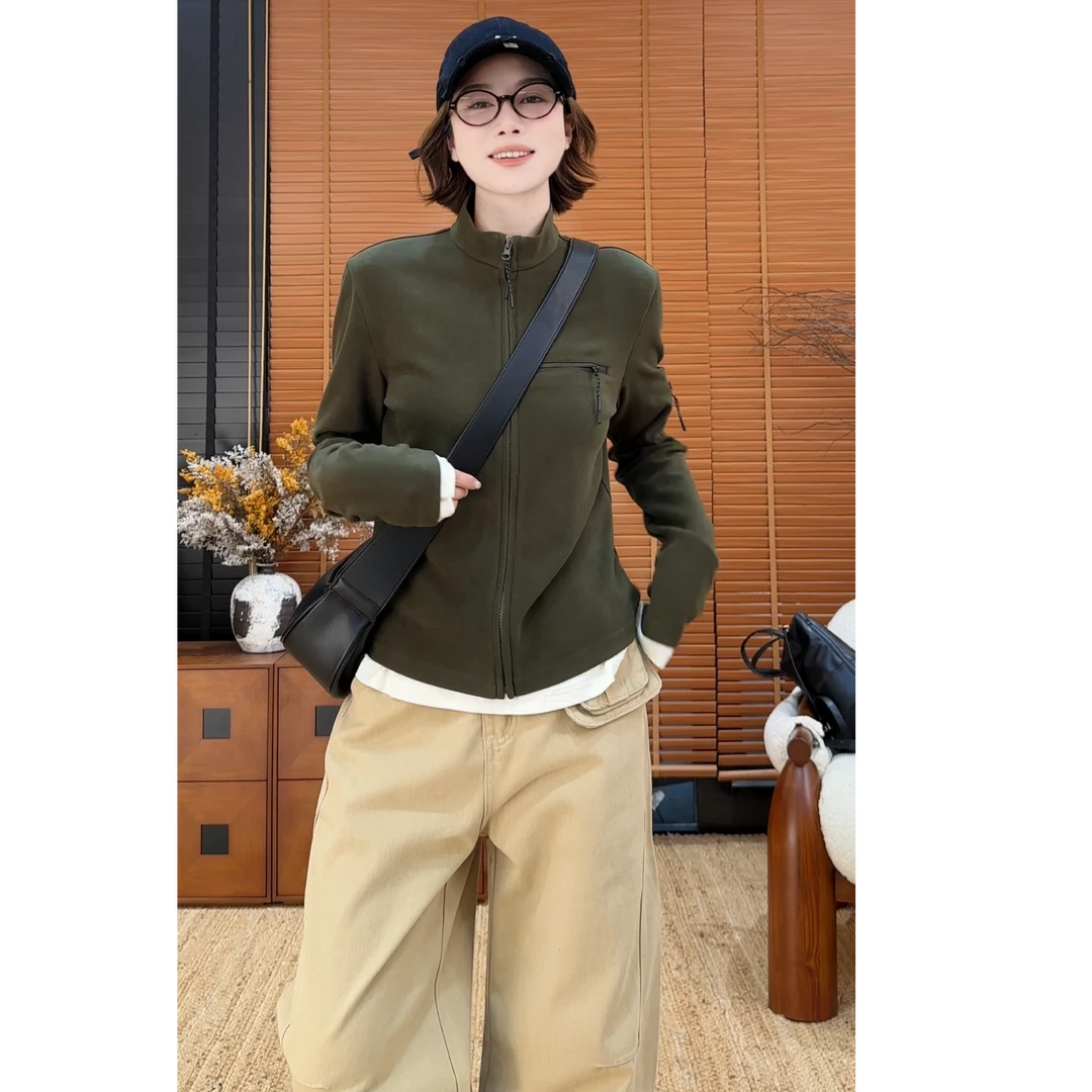 YYOUHAN 2025新款【理想主义】修身款立领显瘦百搭卫衣 2509C5403