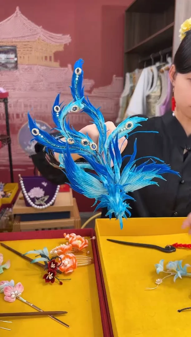 【闪购商品】刺绣非遗绒花（发饰）