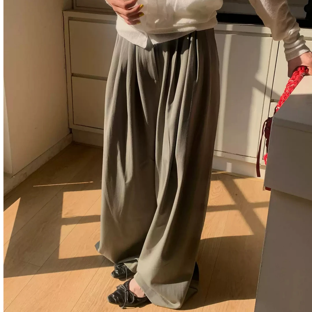 LILUSHOP【2.13 10:00新品】宽松百搭气质阔腿西裤休闲裤