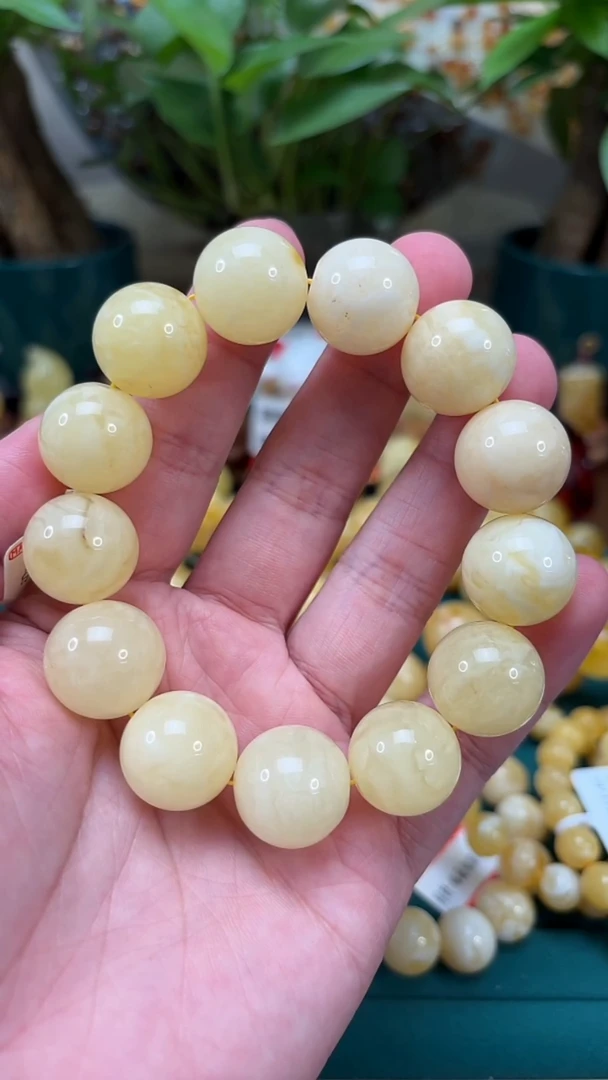 手链蜜蜡未镶嵌【p86】白花蜡微微瑕蜜蜡单圈 40.45克 17+mm