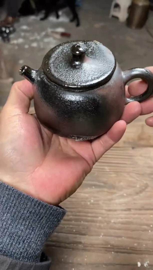 浪鬼柴烧无相系列举**铁微瑕竞价柴烧壶