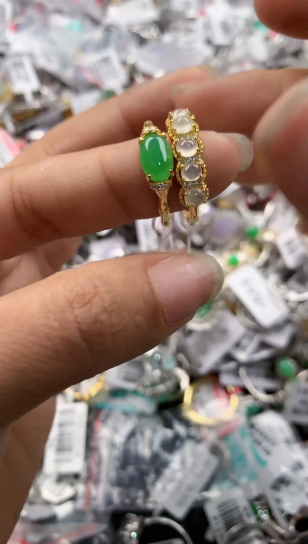 银S925镶嵌戒指翡翠555    6