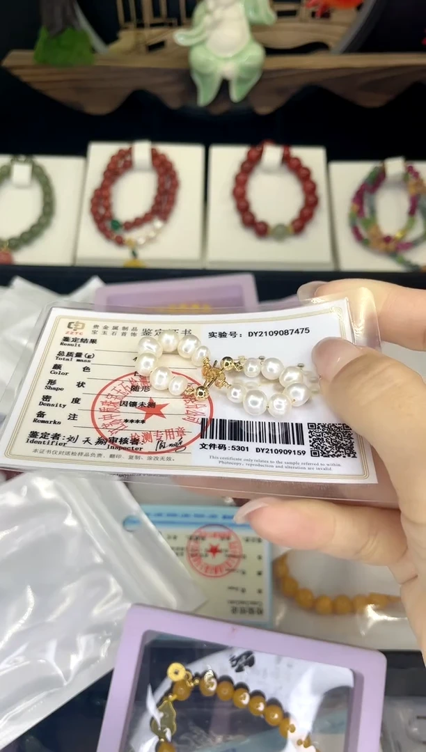 【闪购商品】淡水珍珠珠宝奇石银S925镶嵌耳环