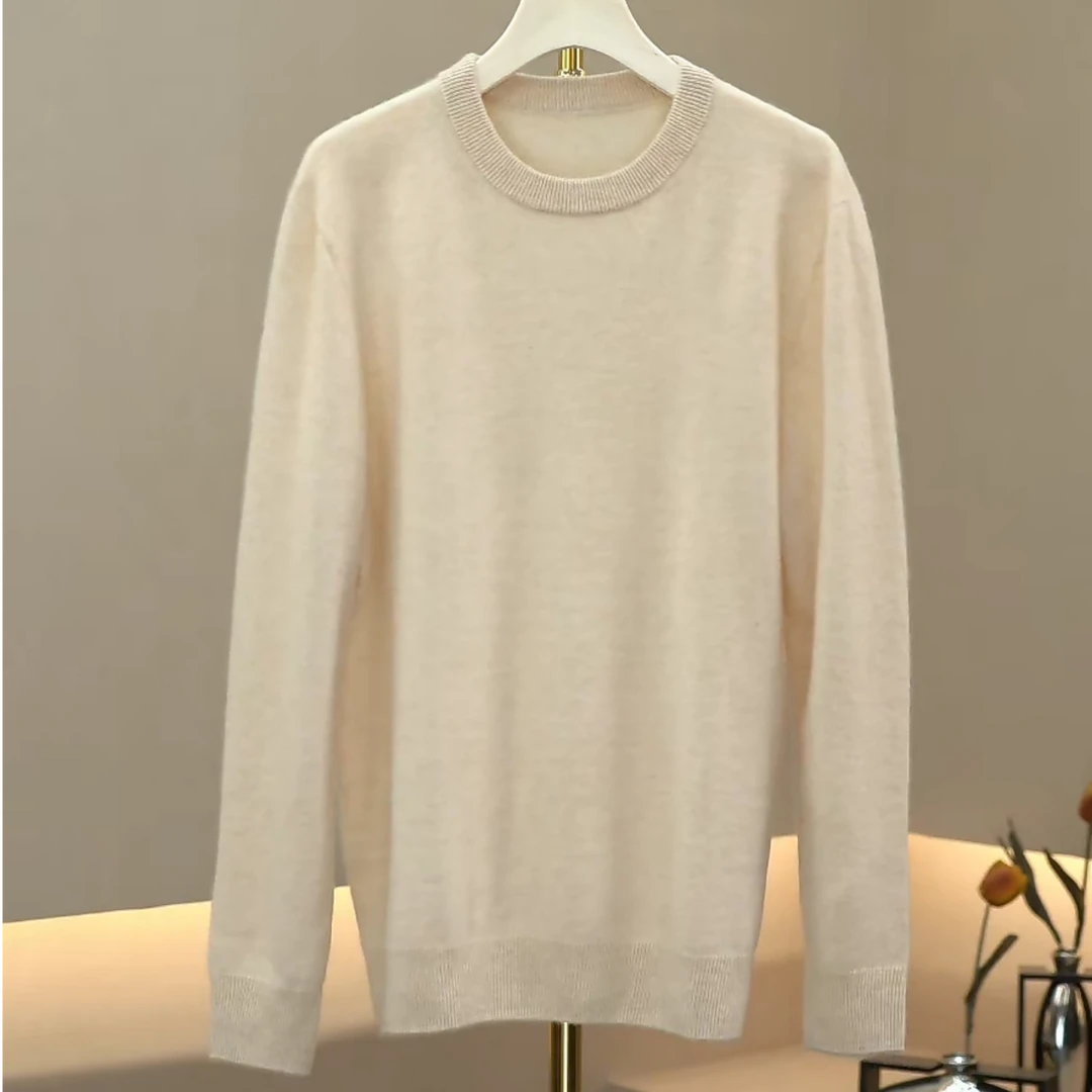 【100山羊绒】男款圆领长袖内搭宽松休闲上衣XN1218