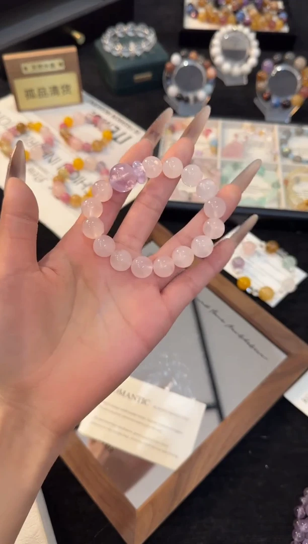 合金手链水晶粉水晶手链x3311