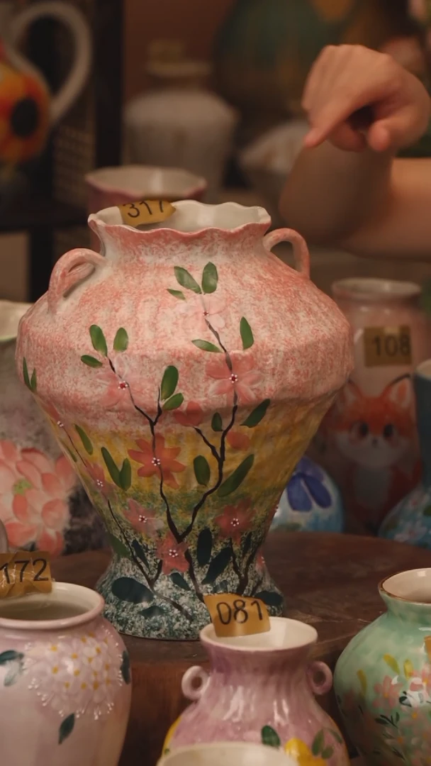 陶瓷317景德镇设计师手作花器摆件侘寂风