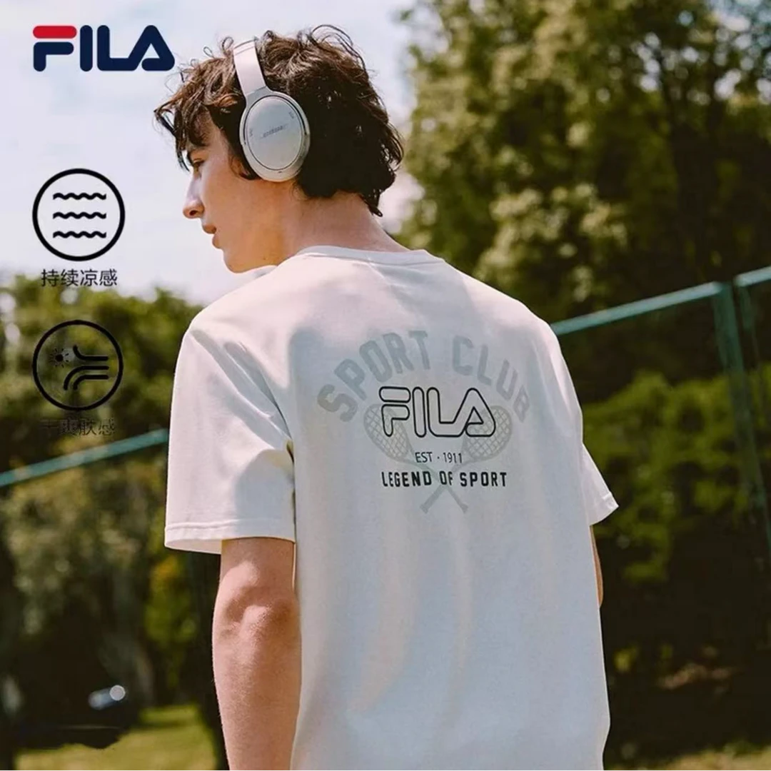 Fila/斐乐【凉感&干爽】夏季男士T恤户外运动潮流短袖F11M539106F