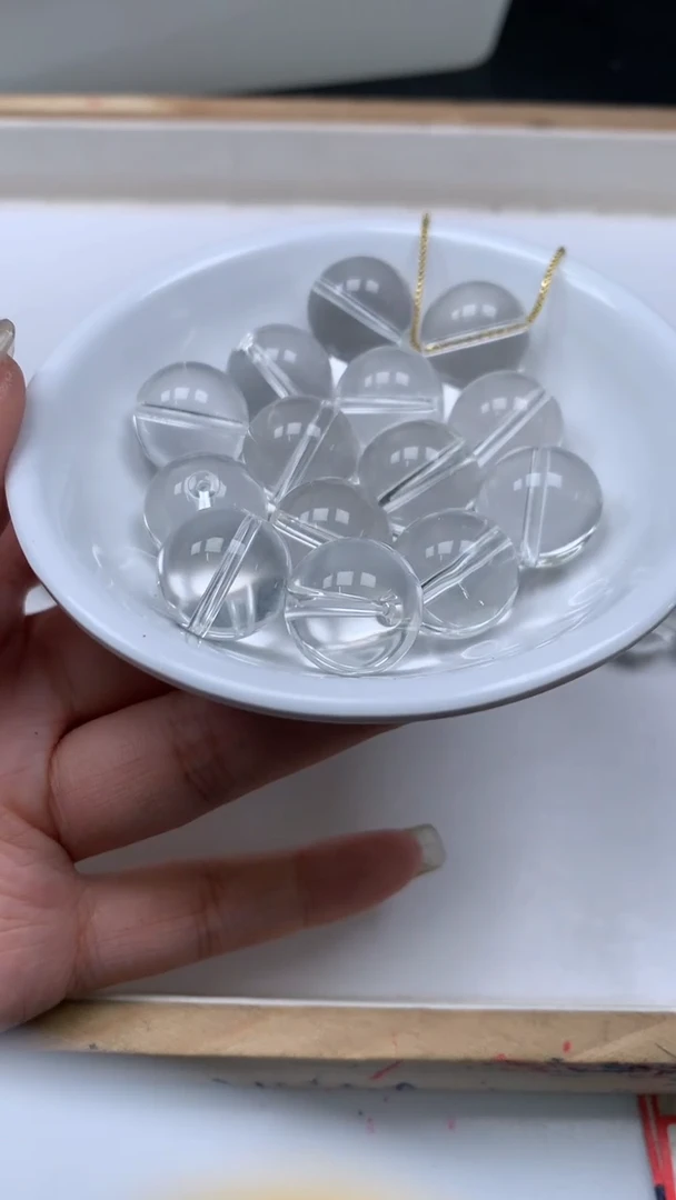 未镶嵌珠宝半成品水晶D563 白水晶16mm2颗8.8元