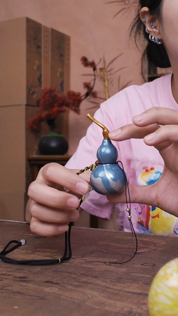 603大漆飘漆天然真葫芦-不开口