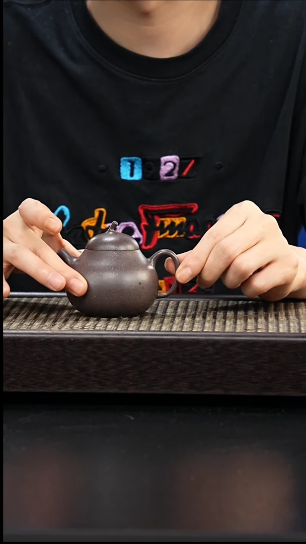 茶壶紫砂全手工天青微瑕茄瓜-2