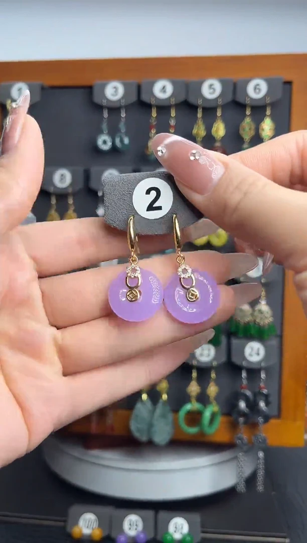 合金珐琅合金紫色耳饰02