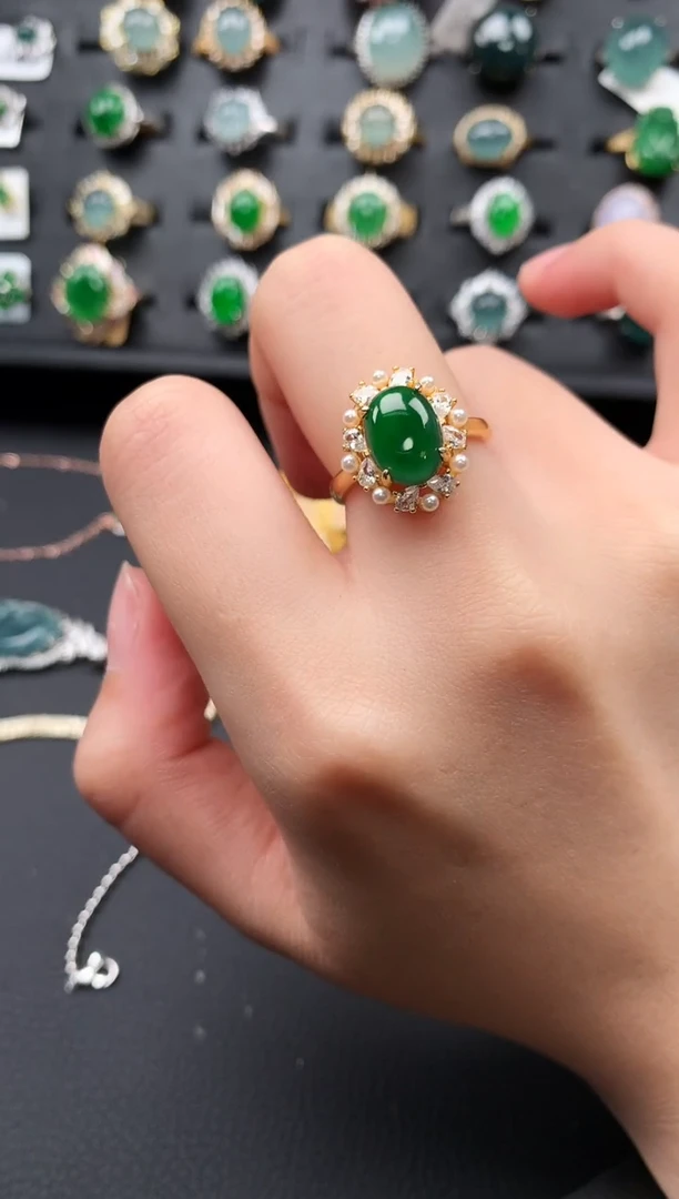 【闪购商品】翡翠戒指银S925镶嵌547654